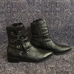 Faux leather, black boots